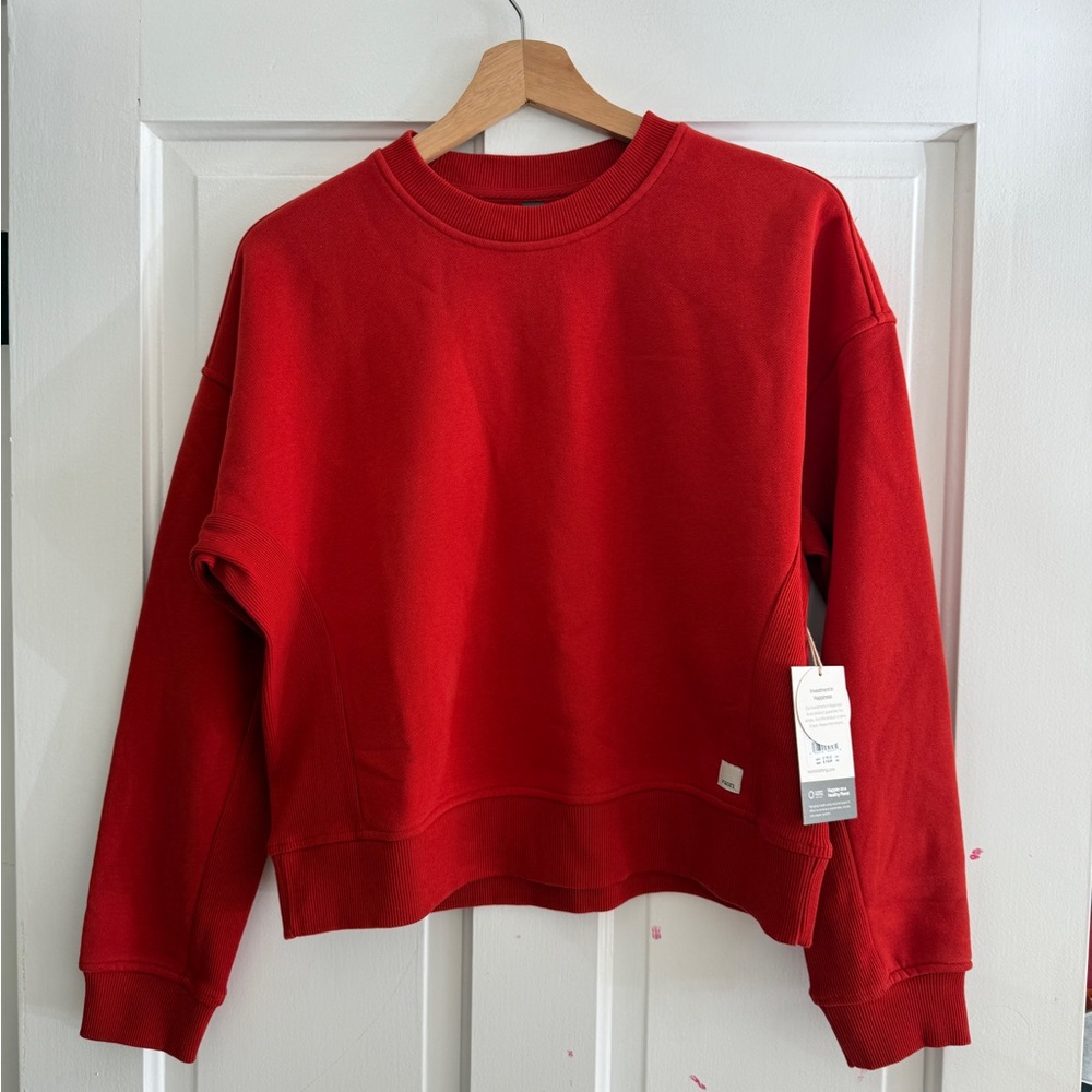 Vuori red crew neck sweater - so cozy and beautiful color